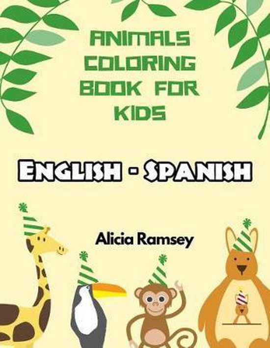 English - Spanish Animals Coloring Book for Kids - cover