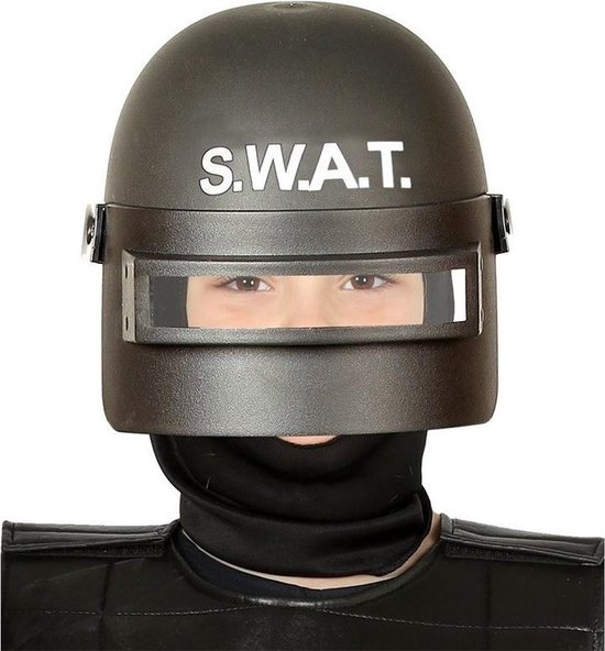 Police SWAT habillage casque accessoire avec visière pour enfant noir -  Habillage... | bol