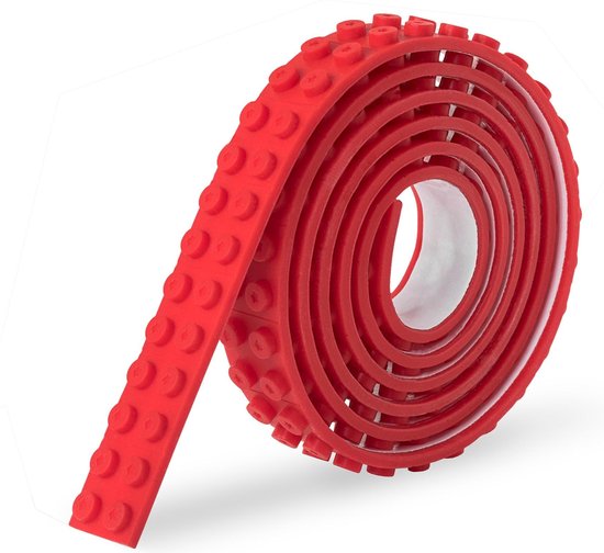 Sinji Play Stick & Brick - Flexibel Speelgoedtape - Lego Tape - Rood