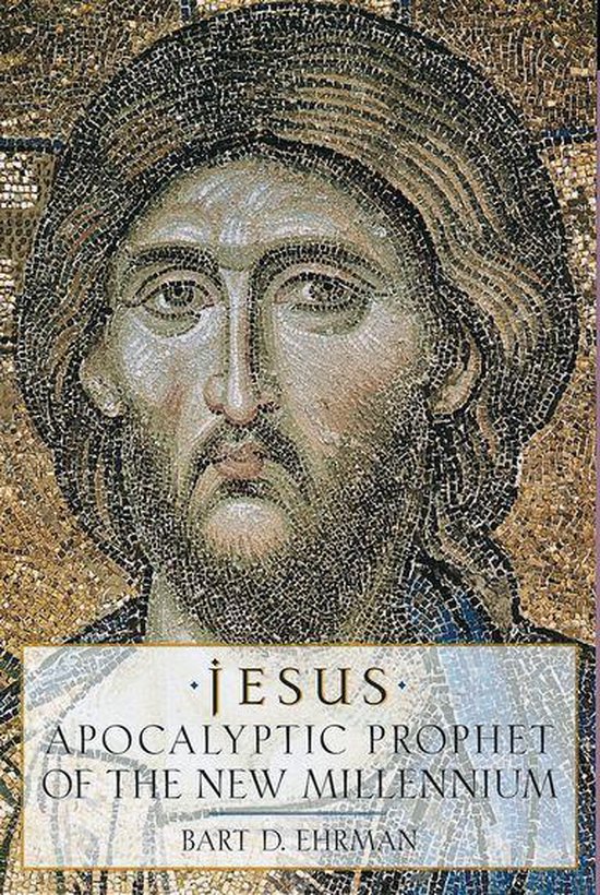 Mozaïekportret van Jezus, met de titel 'Jesus: Apocalyptic Prophet of the New Millennium' door Bart D. Ehrman.