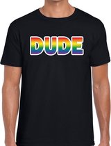 T-shirt Dude Gay Pride - T-shirt arc-en-ciel noir pour homme - Gay Pride 2XL