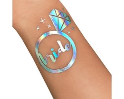 Water overdraagbare zilveren tattoo. Ring met de tekst bride | bol.com