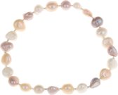 Zoetwater parel armband Seed Bead Pearl Soft Colors - echte parels - multi color - wit - zalm - roze - elastisch