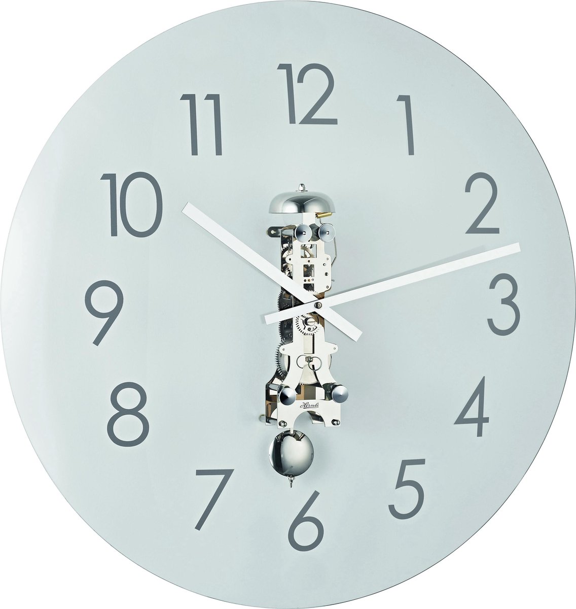 Herme 30906-000791 wandklok met skelet uurwerk chroom