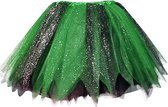 Tule rokje / tutu groen/zwart en glitters - feestje - party - nieuwjaar