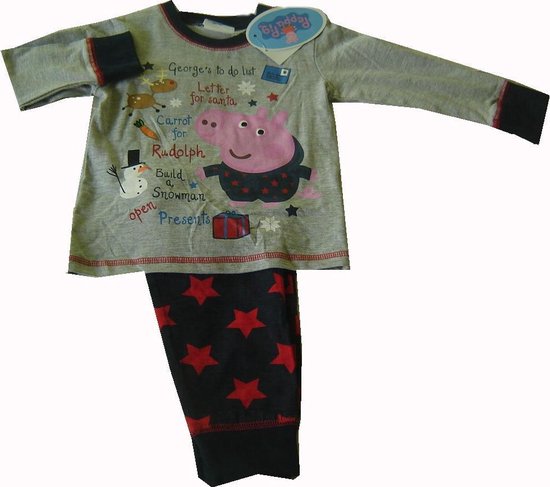 Kerst pyjama van Peppa Big,George maat 104/110 | bol.com