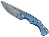 Fox Knives Desertfox Damascus Folder Titanium Blue Handle