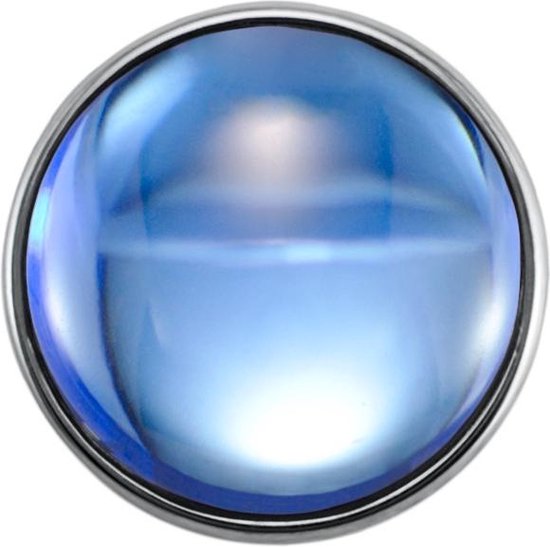 Quiges - Drukknoop Mini 12mm Bol Glas Blauw - EBCMK061