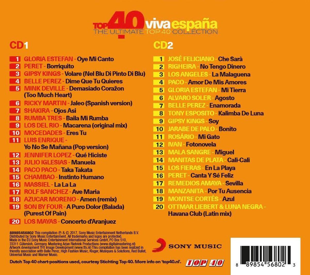 Top 40 - Viva Espana, Top 40 | CD (album) | Muziek | bol.com
