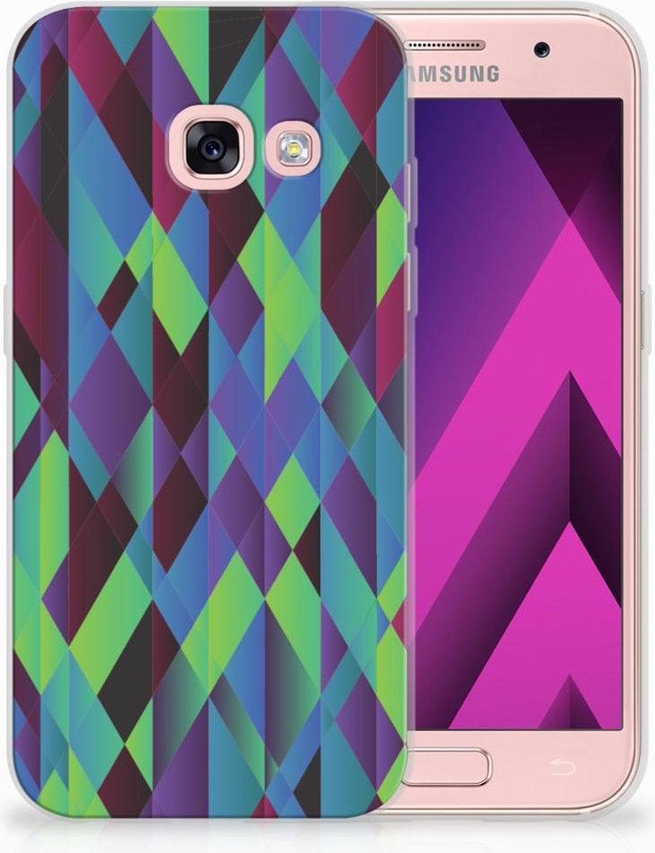 Samsung Galaxy A3 2017 TPU Hoesje Abstract Green Blue