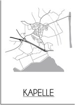 DesignClaud Kapelle Plattegrond poster A4 + Fotolijst zwart (21x29,7cm)