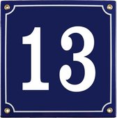 Emaille huisnummer blauw nr. 13
