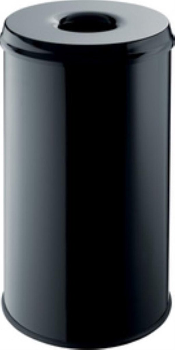 HELIT Metalen safety afvalbak - 50 liter - Metaal - Lichtgrijs - dxh 340x620 mm