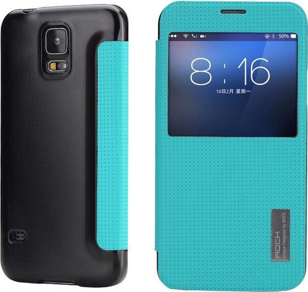Samsung Galaxy S5 Rock Bookstyle Case Hoesje Blauw