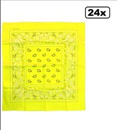 24x Bandana Fluor geel 53 x 53 cm