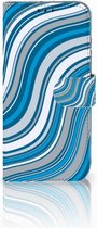 Honor 10 Lite Bookcase Hoesje Design Waves Blue