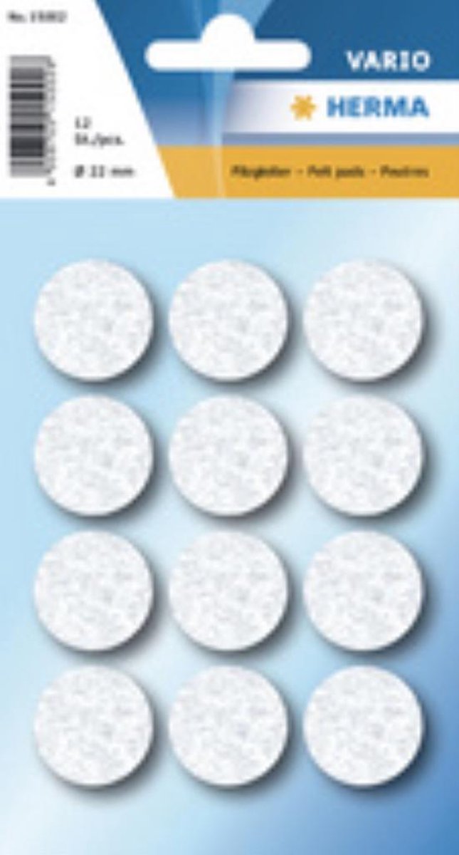 Viltglijders, diameter 22 mm, wit
