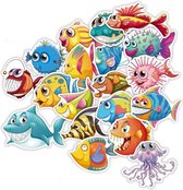 Random Sticker mix met 40 kleurrijke zeedieren zoals vissen, kwal, haai - Voor douche, badkamer, laptop, koffer etc. - Stickers zijn geschikt voor kinderen