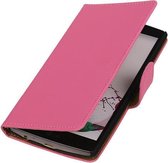 LG G3 Effen Booktype Wallet Hoesje Roze
