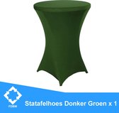Staantafelrok Donker Groen x 1 - Tafelrok - Stretch – ∅80 x 110 cm – geschikt voor Horeca Evenementen | Sta Tafel Hoes | Statafel | Staantafelhoes | Cocktailparty | Trouwerij |  Mo
