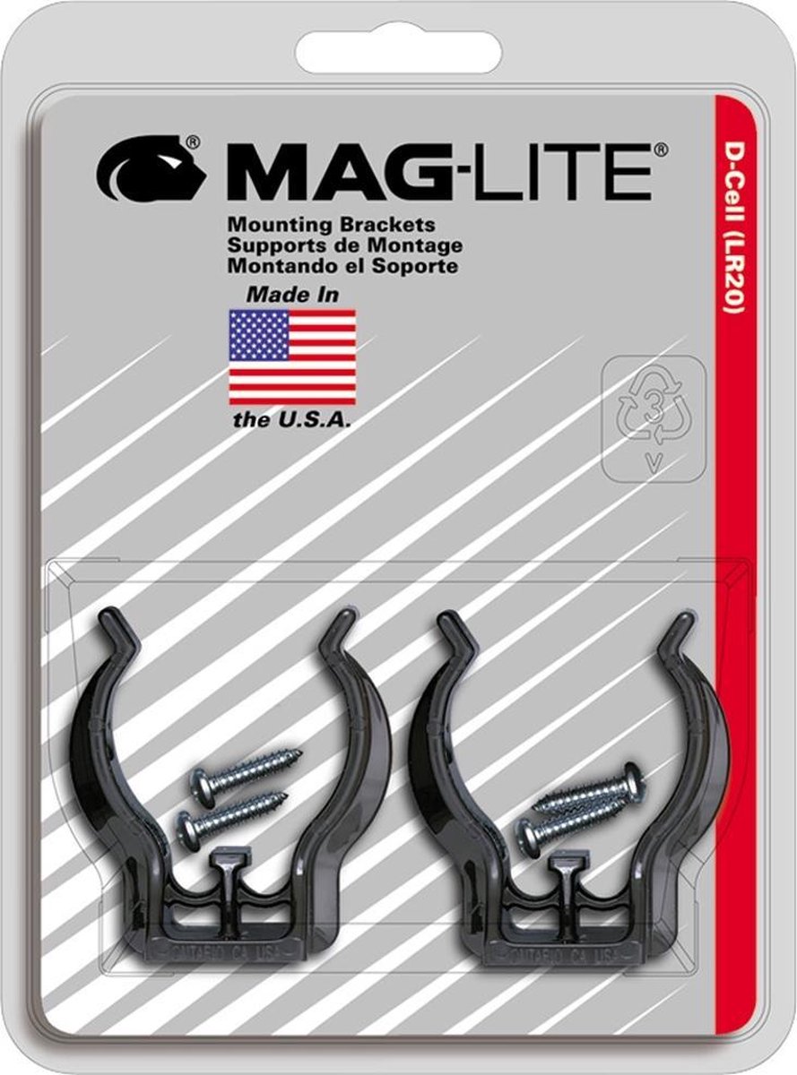 Maglite auto/wand klemmen D-cell 2st. Zwart