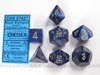 Afbeelding van het spelletje Chessex dobbelstenen set, 7 polydice, Scarab Royal Blue w/gold