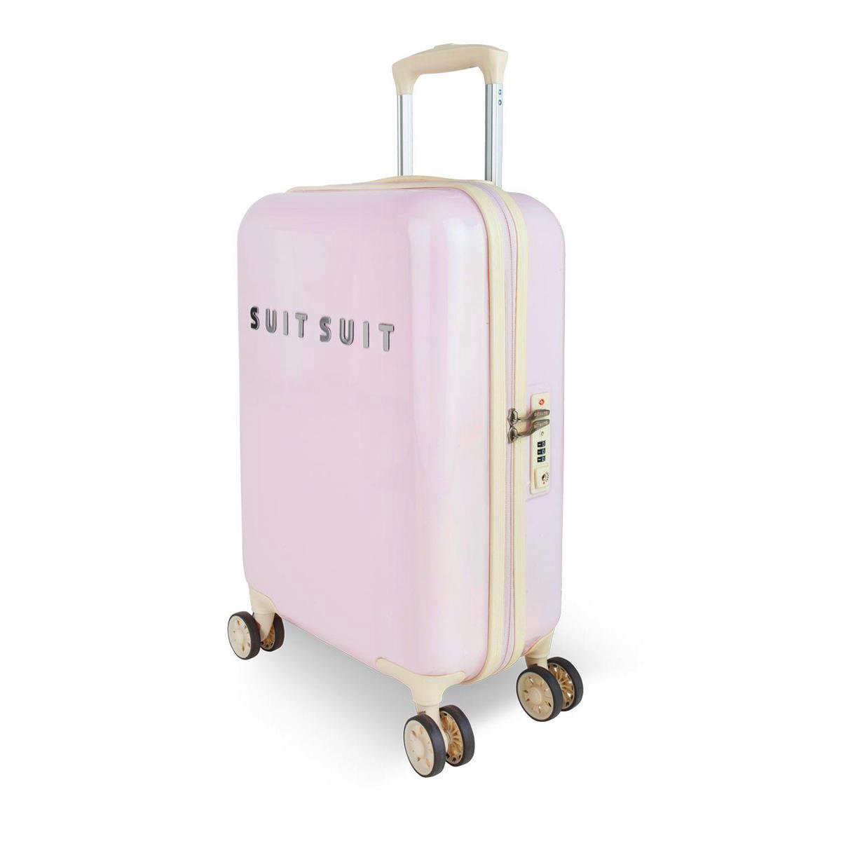 SUITSUIT Fabulous Fifties - Handbagagekoffer met gratis Toilettas - 55 cm - Pink  Dust | bol
