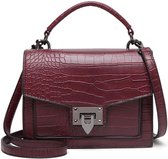 TOUTESTBELLE Dames Crossbodytasje Croco Mat Overslag Imitatieleer Bordeaux