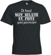 Mijncadeautje T-shirt - Ik houd mijn relatie en prive gescheiden - Unisex Zwart (maat XL)