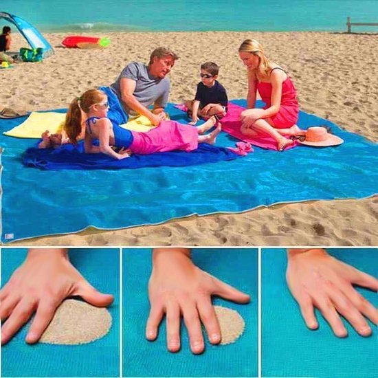 Sand Free Mat Lightweight Foldable Outdoor Picnic Mattress Camping Cushion Beach Mat Size: 2x2m(Blue)