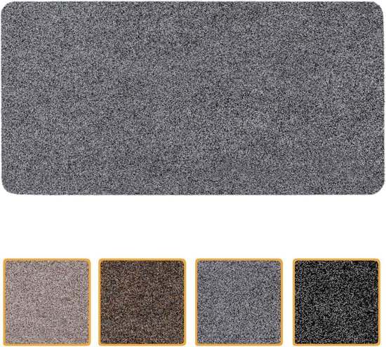 Carpido Deurmat, 80 x 120 cm, voor binnen, deurmat, sneldrogend, antislip, schoonloopmat, bruin, eenvoudige voetveger