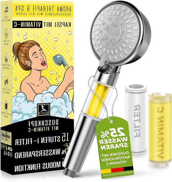 AKSA Home® Douchekop Met Slang - Doucheset Met Filter - 10 Sproeistanden - Regendouche - Zwart