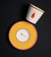 BLOGO Design Bone Collection HAPPY TABLE “FIRE” China Porselein set van 4 Kop & Schotel 11.4 x 7.8 cm
