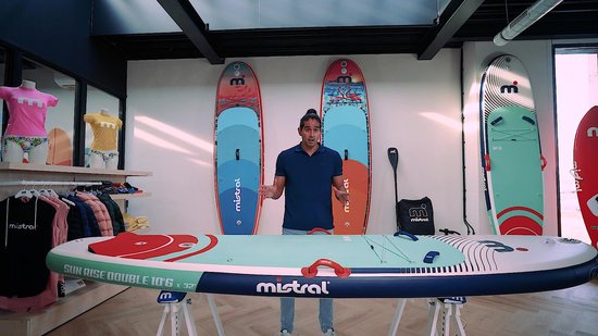 Mistral Sun Rise Double 10'6 Aufblasbares SUP Board - Mit Doppelluftkammer Für Extra-Sicherheit, Inkl. Pumpe & Paddel