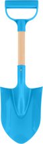 Yello Mini Super Spade - Blauwe Schep met Houten Steel 48 cm - Perfect voor Zandkastelen en Strandplezier