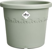 Elho Algarve Cilindro 58 - Bloempot voor Buiten - 100% Gerecycled Plastic - Ø 58 x H 29 cm - Tijmgroen