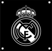 Affiche de jardin Real Madrid - Logo - UEFA - Champions League - Voetbal - Affiche de jardin - Poster - Décoration de jardin - 100x100cm - Equipé d'oeillets de suspension