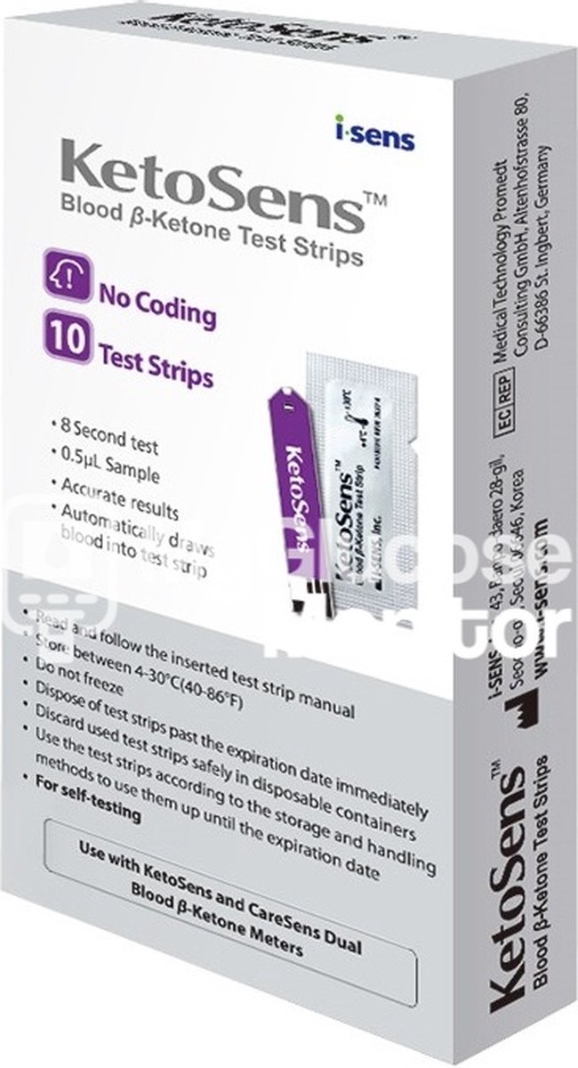 Goedkoopste KetoSens Bloed Ketonen test strips