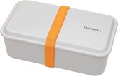 TAKENAKA Bento Snack Box Gray Champignon milieuvriendelijke lunchbox gemaakt in Japan, BPA- & rietvrij, 100% recyclebaar plastic flesgebruik, magnetron- en vaatwasmachinebestendig Bentobox rechthoekig W19xD10.5 xH6.85cm 940ml (Grijze Champignon)