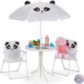 Picknicktafel Kinderen met Parasol - Speeltafel - Zandtafel - Kinder Tuinset - Camping - Wit