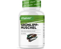 Groenlipmossel - 365 capsules met elk 600 mg - Premium: met glycosaminoglycanen - hoge dosering groenlipmosselextract - 100% groenlipmosselpoeder uit Nieuw-Zeeland zonder toevoegingen - laboratorium getest - Vit4ever