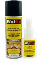 5 x Super colle Wolfix avec activateur -50 ml de colle + 200 ml d'activateur - spray - super colle - spray activateur - cyanoacrylate - la formule turbo pour une adhérence immédiate et des résultats durables