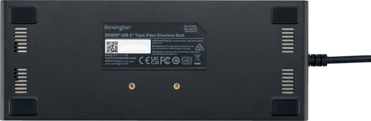 Kensington Docking Station - USB-C - Driverless - 100W - Zwart thumbnail 6
