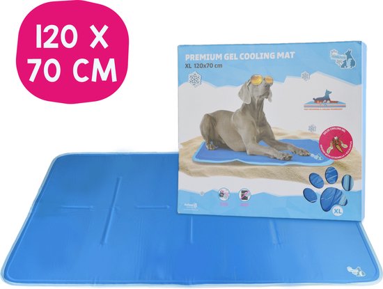 CoolPets Premium Koelmat Hond - XL 120 x 70 cm - Anti-slip en Non-flow Coolgel - met Citronella en Eucalyptus