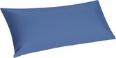 Yumeko kussensloop percal katoen sereen blauw 40x80 - Bio, eco & fairtrade - 1 stuk - Hotelkwaliteit