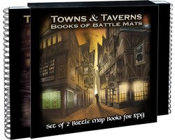 Set of Battle Mats Towns & Taverns - RPG - Engelstalig - Loke Battle Mats