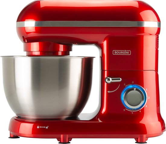 Keukenmachine - Classic Kitchen Chef Rood - Keukenmixer - Keukenrobot 4,5 Liter inhoud