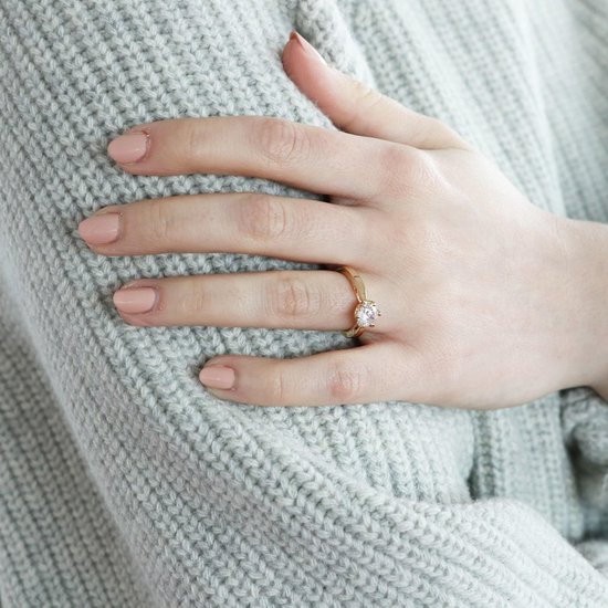 - Eve - Goldplated ring solitair zirkonia