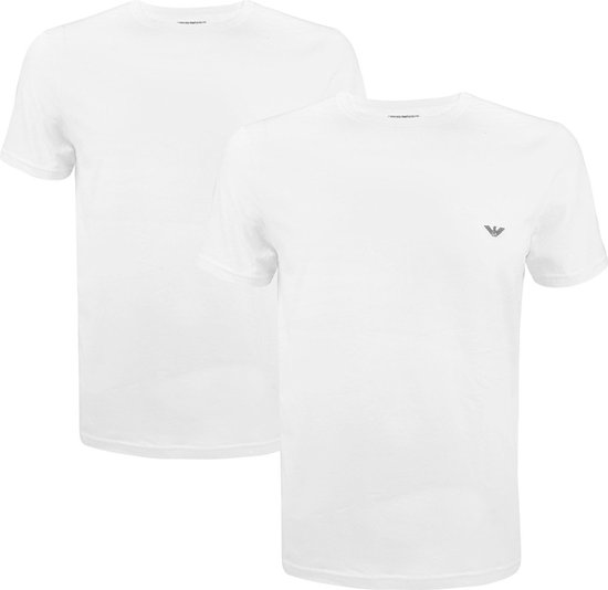 Emporio Armani 2P Chemises col rond stretch blanc - S