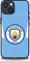 Manchester City clublogo hoesje Apple iPhone 14 Backcover softcase Lichtblauw